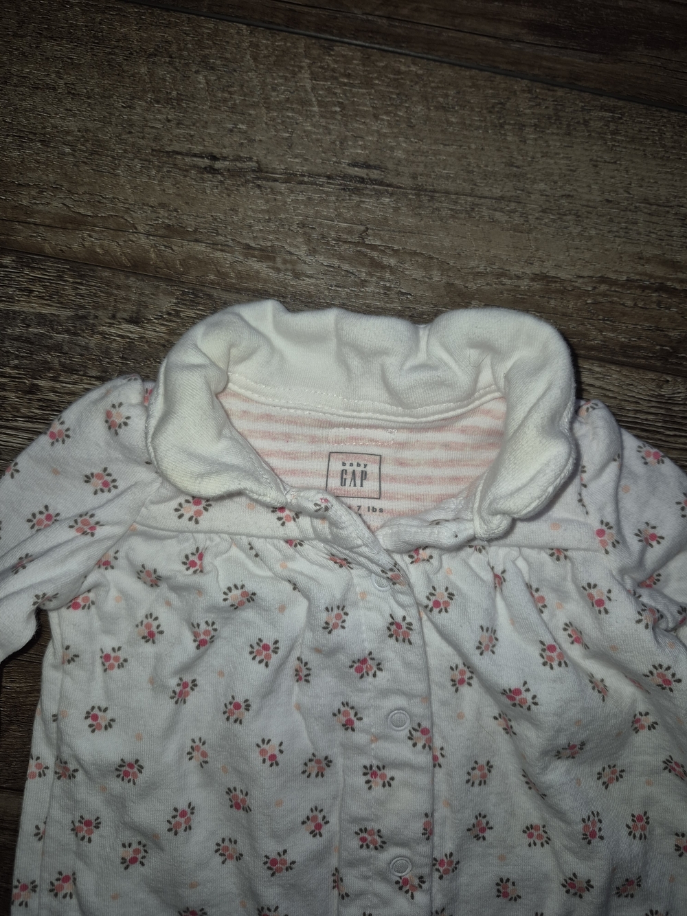 GAP Pink and White Floral Footed One-Pieces - Picture 4 of 5
